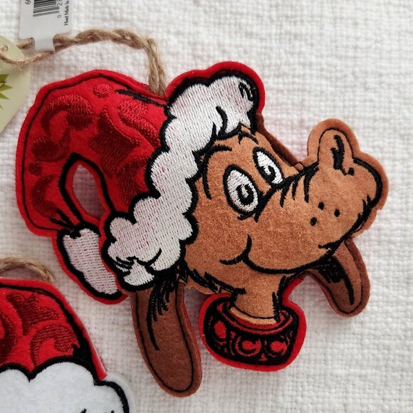 Jim Shore The Grinch Soft Felt Ornaments - Set of 3 - Santa Grinch Max Cindy Lou - Picture 7 of 10